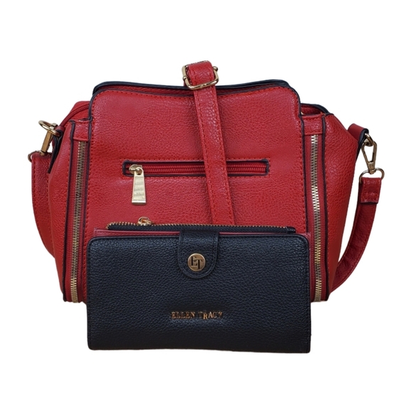 Red Purse comes with an Ellen Tracy Wallet - Picture 1 of 12